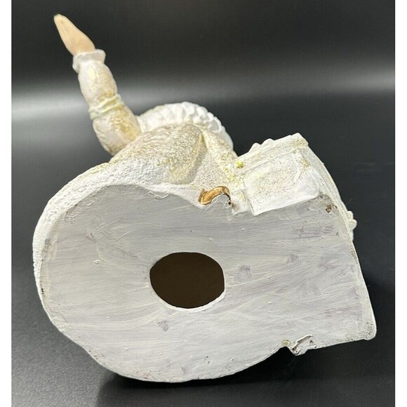 Vintage Ceramic Gold and White Santa Waving with Sleigh of Flowers 15 Inch Tall - Picture 6 of 6